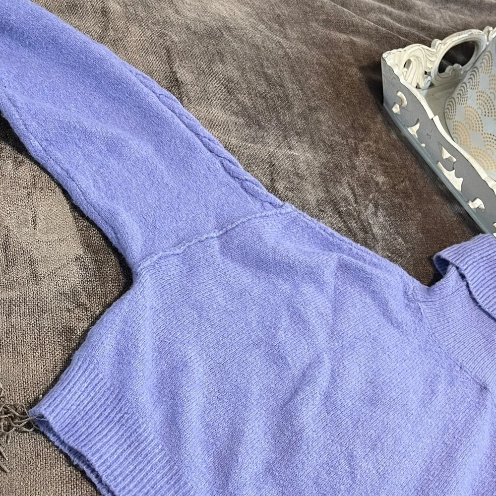 Wild Fable Cozy Cropped Purple Turtleneck Cable Knit Sweater - Size XS